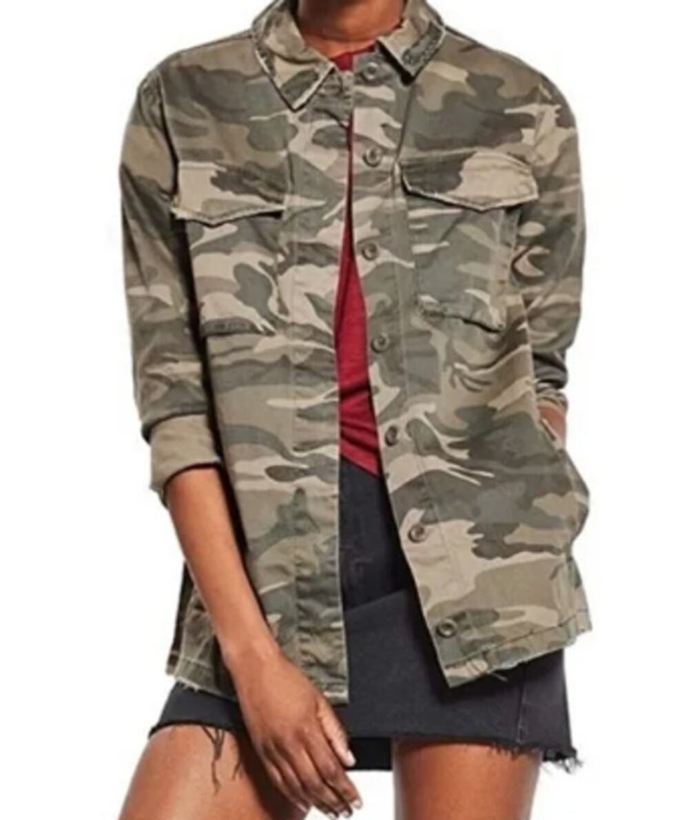 Topshop Camouflage print lightweight jacket size 2 Petite (chest 36)